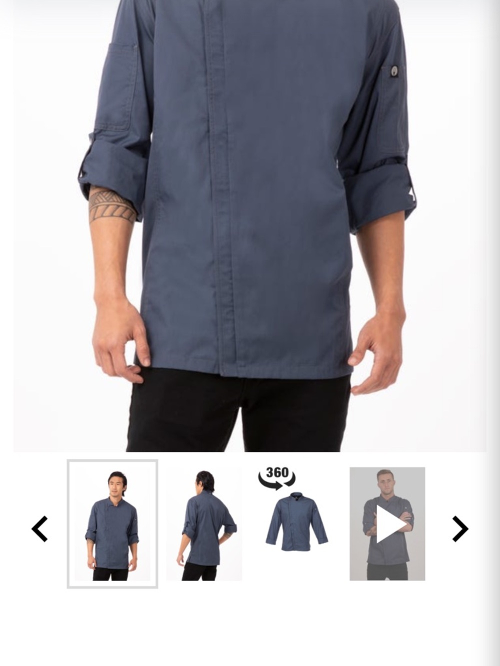 Chef Works 8 slate blue Hartford chef coats size XL.